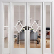 Reims White Primed 14 Glazed Clear Bevelled Light Panels Interior Room Divider - 2031mm - 1904mm - Doors