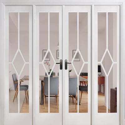 Reims White Primed 20 Glazed Clear Bevelled Light Panels Interior Room Divider - 2031mm - 2478mm - Doors
