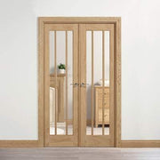 Lincoln Oak Unfinished 6 Glazed Clear Light Panels Interior Room Divider - 2031mm x 1246mm - Doors