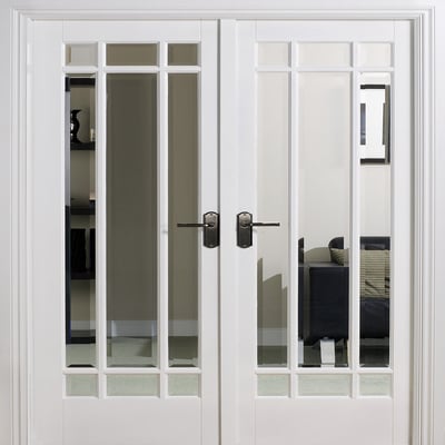 Manhattan White Primed 18 Glazed Clear Bevelled Light Panels Interior Room Divider - 2031mm x 1246mm - Doors