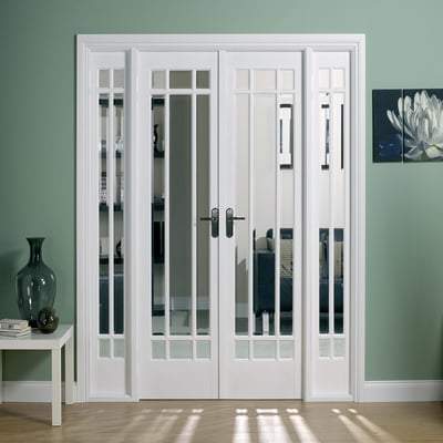Manhattan White Primed 30 Glazed Clear Bevelled Light Panels Interior Room Divider - 2031mm x 1904mm - Doors