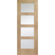 Oak Shaker 4 Frosted Light Panel Un-Finished Internal Door - 1981mm x 838mm - Hardware > Building Materials > Doors > Home Doors Doors