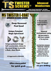 Twisterscrews Advanced Decking Screws - Hardware > Hardware Accessories > Hardware Fasteners > Screws SCREWS