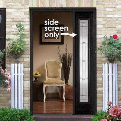 Elegant Black GRP Pre-Finished 1 Double Glazed Lead Light Panel Sidelight- 2032mm x 356mm - Doors