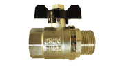 Brass Nickel-Plated Butterfly Valve 3/4" BSPM-F - Home & Garden > Lawn & Garden Tech Hose & Fittings
