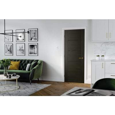 Smoked Oak Vancouver 5 Panel Pre-Finished Internal Fire Door FD30 - All Sizes - Doors