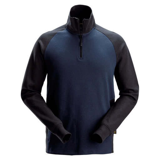 Snickers 2841 Two Tone Half Zip Sweatshirt Navy Blue XL - Apparel & Accessories > Clothing > Activewear > Activewear Sweatshirts & Hoodies > Sweatshirts SALE SWEATSHIRTS
