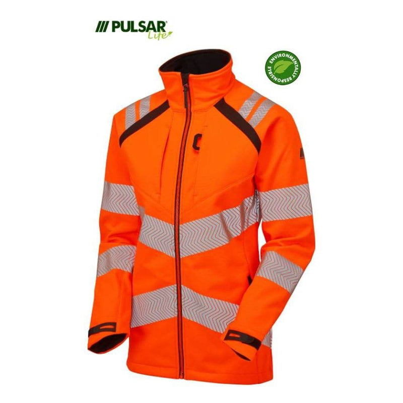 PULSAR® LIFE LFE966 GRS Women's Waterproof Hi-Vis Softshell Jacket Orange - WOMENS HI-VIS CLOTHING