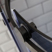 Sphere Curved Quadrant Shower Enclosure, Tinted Glass w/ Cut-Out Top Panel & Sliding Door - Bathrooms