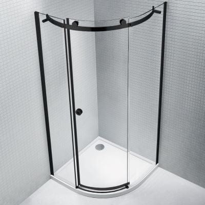 Sphere Black Framed Quadrant Shower Enclosure w/ 1 Door - 900 x 900 x 2075mm - Bathrooms