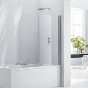 Aquaglass 8mm Square Bath Screen with 180 Degree Opening - 1500 x 800mm - Bathrooms