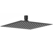 Black shower head with diamond pattern on a white background