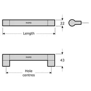 Stainless Steel Cupboard Door Handle M4TEC Aird M9 - Hardware > Hardware Accessories > Cabinet Hardware > Cabinet Knobs & Handles Cabinet Knobs & Handles