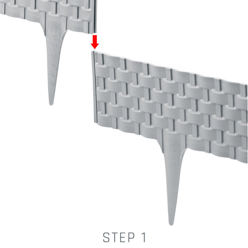 Lawn Edging, Plastic Palisade Rattan Effect, 2.4m, Brown - Home & Garden > Lawn & Garden Garden tools & Accesories