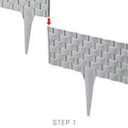 Lawn Edging, Plastic Palisade Rattan Effect, 2.4m, Gray - Home & Garden > Lawn & Garden Garden tools & Accesories