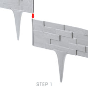 Lawn Edging, Plastic Palisade Slate Effect, 2.38m, Gray - Home & Garden > Lawn & Garden Garden tools & Accesories