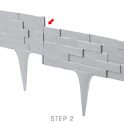 Lawn Edging, Plastic Palisade Slate Effect, 2.38m, Gray - Home & Garden > Lawn & Garden Garden tools & Accesories