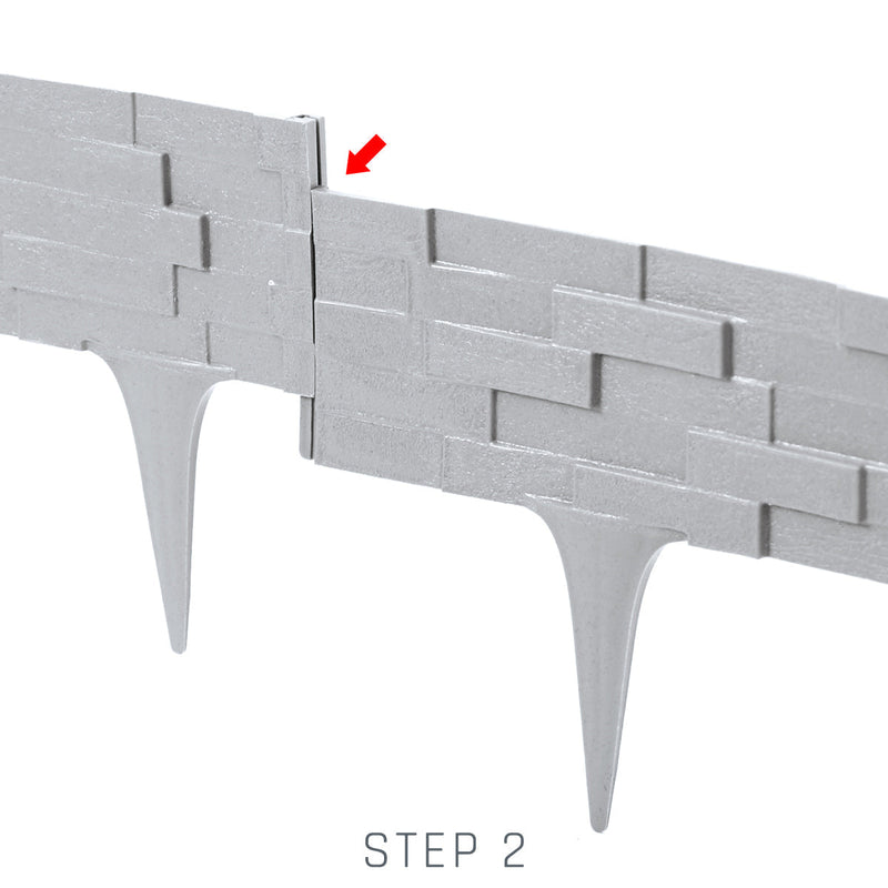 Lawn Edging, Plastic Palisade Slate Effect, 2.38m, Gray - Home & Garden > Lawn & Garden Garden tools & Accesories