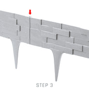 Lawn Edging, Plastic Palisade Slate Effect, 2.38m, Gray - Home & Garden > Lawn & Garden Garden tools & Accesories