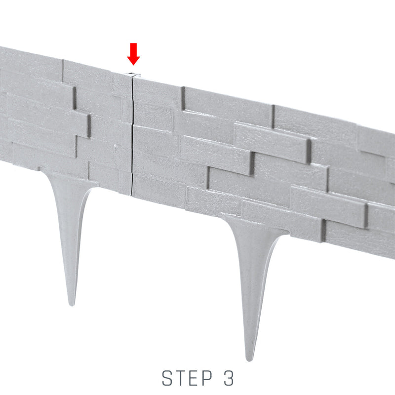 Lawn Edging, Plastic Palisade Slate Effect, 2.38m, Brown - Home & Garden > Lawn & Garden Garden tools & Accesories