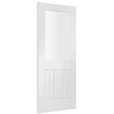 Suffolk Internal White Primed Door with Clear Glass -