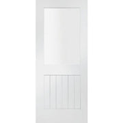 Suffolk Internal White Primed Door with Clear Glass -