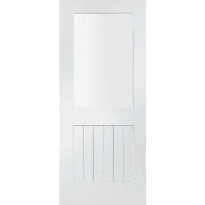 Suffolk Internal White Primed Door with Clear Glass -