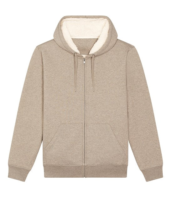 Organic Sherpa Zipped Hooded Sweatshirt: Unisex