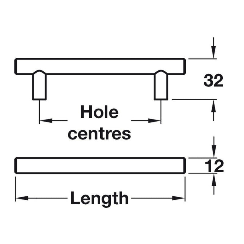 T-Bar Antique Copper Cupboard Door Cabinet Handle M4TEC Belmont W5 - Hardware > Hardware Accessories > Cabinet Hardware > Cabinet Knobs & Handles Cabinet Knobs & Handles