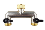 Two Way Tap Splitter Brass 3/4" BSP - Home & Garden > Lawn & Garden > Watering & Irrigation > Garden Hose Fittings & Valves > Garden Hose Valves Garden watering