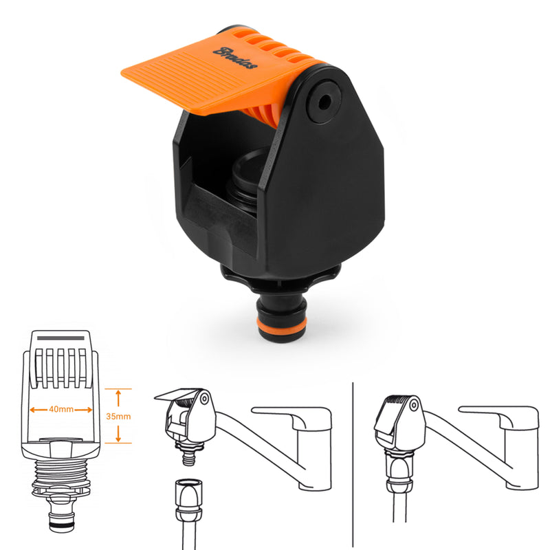 Black/Orange Kitchen Tap Connection Max 40mm - Garden watering
