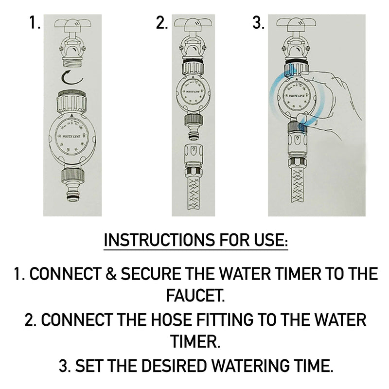 White Line Mechanical Water Timer - Home & Garden Garden watering