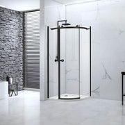 Sphere Black Framed Quadrant Shower Enclosure w/ 1 Door - 900 x 900 x 2075mm - Bathrooms