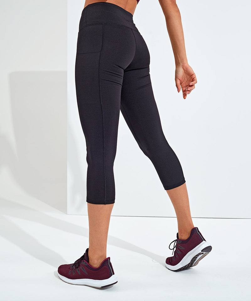 Womens Black Recycled Performance Work Leggings 3/4 Length Sizes XXS to 4XL - Sustainable Workwear Range