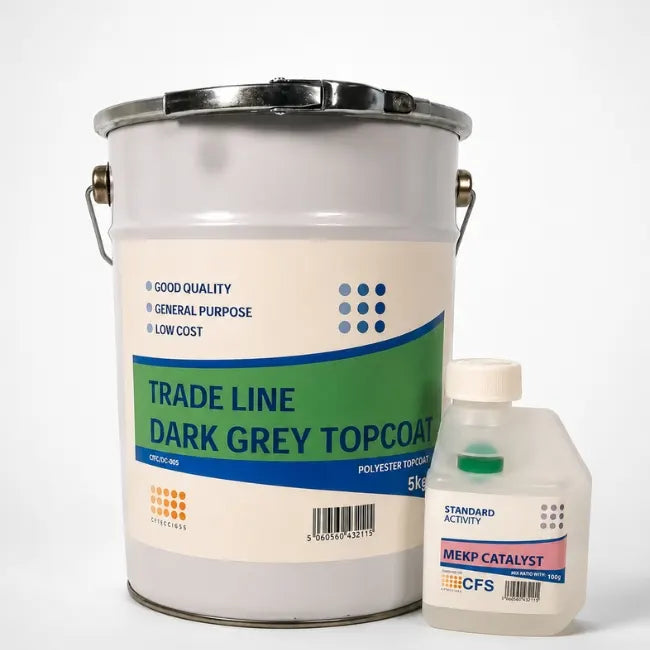 GRP/Fibreglass Roofing Topcoat Dark Grey – Free Catalyst