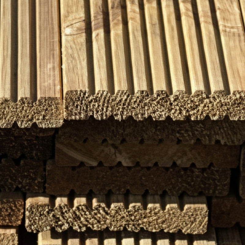Treated Double-sided Decking Boards 145mm x 25mm x 3.6m & 4.8m - Home & Garden > Lawn & Garden > Gardening Treated Double Sided Deck Boards