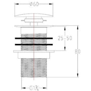 Unslotted Sprung Plug & Basin Waste - Bathrooms