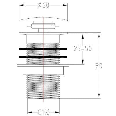 Unslotted Sprung Plug & Basin Waste - Bathrooms