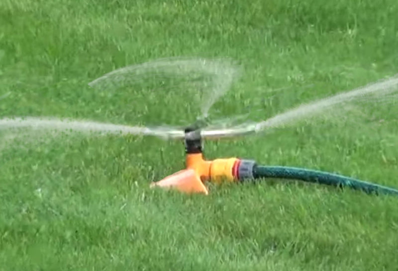 3-Arm Revolving Sprinkler Orange Leaf - Home & Garden > Lawn & Garden > Watering & Irrigation > Sprinklers & Sprinkler Heads > Sprinklers Garden watering