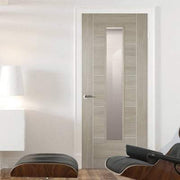 Vancouver Light Grey Laminated 1 Glazed Clear Light Panel Interior Door - All Sizes - Doors