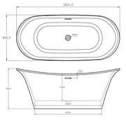 Bow Traditional Freestanding Double Ended Bath w/ Integrated Waste - All Colours - Bathrooms