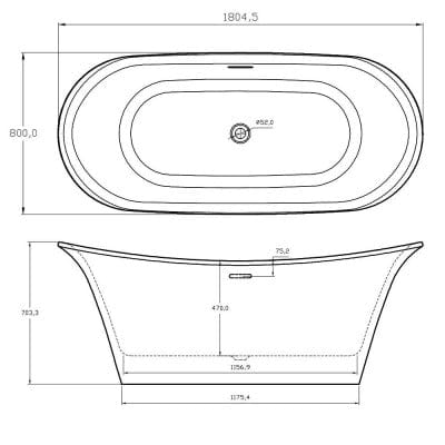 Bow Traditional Freestanding Double Ended Bath w/ Integrated Waste - All Colours - Bathrooms