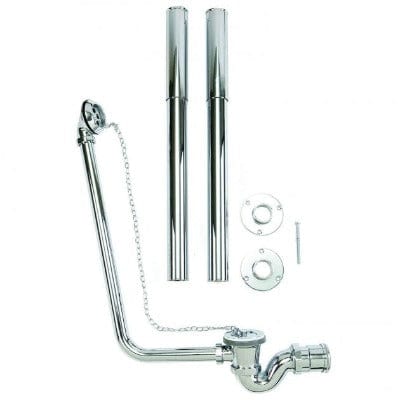 Traditional Exposed Bath Waste Kit with P-Trap & Pipe Shrouds - Bathrooms