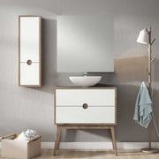 Kompass Tall Unit Oak/White - 300 x 250 x 960mm - Bathrooms