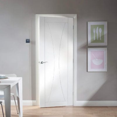 Verona Internal White Primed Door with Clear Glass -