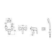 Victoria V2 Chrome Wall Mounted Shower Mixer Set - Bathrooms