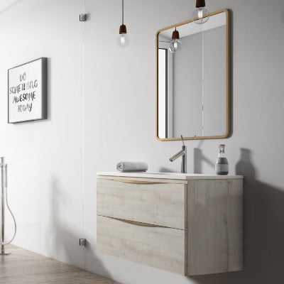 Vogue 2 Drawer Wall Hung Vanity Unit - All Sizes - Bathrooms