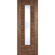 Vancouver Walnut Laminated 1 Glazed Clear Light Panel Interior Door - 1981mm x 838mm -