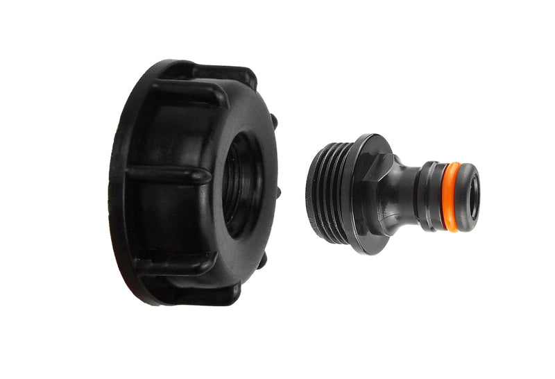 IBC 2” S60X6 Cap with Male Quick Connector Black - Hardware > Plumbing > Plumbing Fittings & Supports > Pipe Connectors