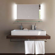 Westbury Rectangular Mirror with LED Side Lights, Demister and Shelf Kit - Bathrooms